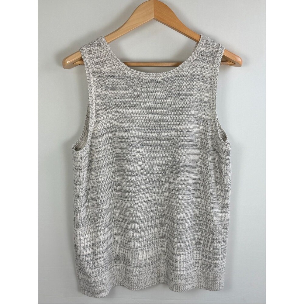 J.Jill Marled Open Knit Cardigan Tank Set XL Petite - Picture 7 of 10